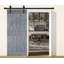 Porte de grange lambrissée peinte en bois sans trousse de quincaillerie d'installation-86217092-86217099