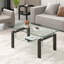 Table basse de salon en verre trempé transparent, 2 couches