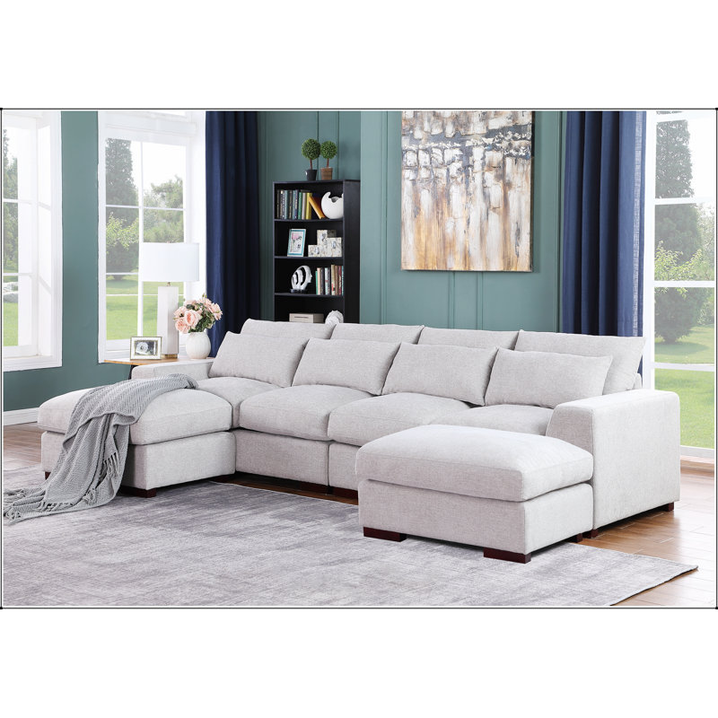 Canapé modulaire avec 2 repose-pieds Tatman