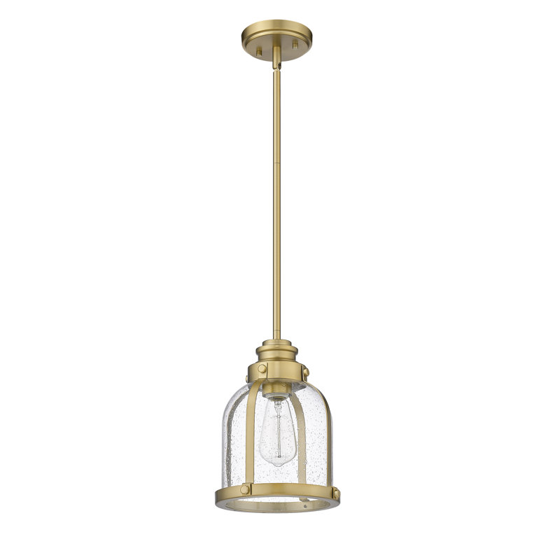 Barbour 1-Light Dimmable Single Pendant, 59" H x 8.75" W x 8.75" D, Heritage Brass
