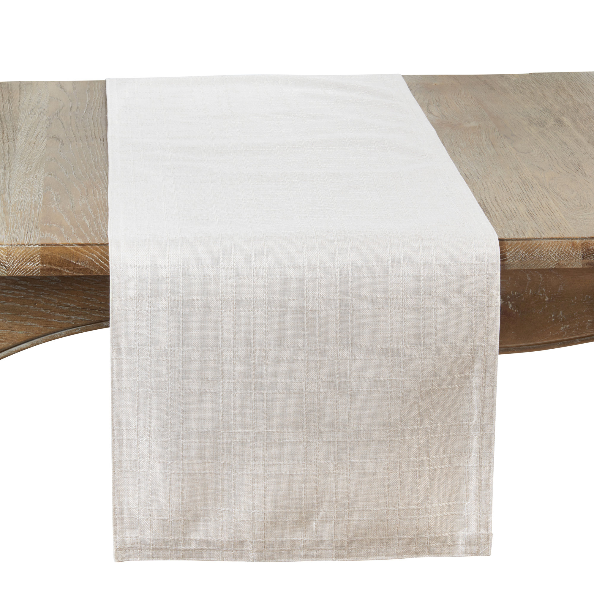 Classic Stitched Plaid Table Runner, 54" L x 16" W, Pink