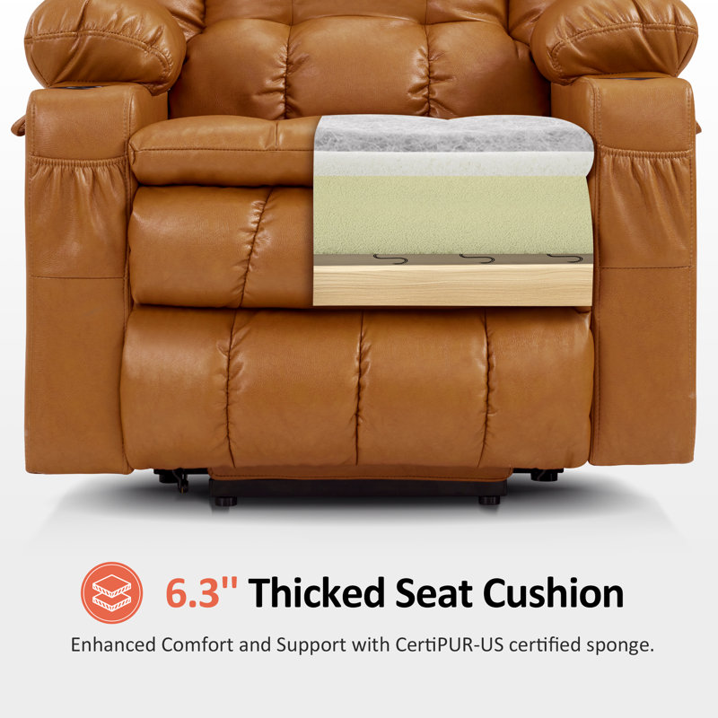 Fauteuil inclinable électrique à double moteur avec massage et chaleur MCombo, position infinie, Tawny