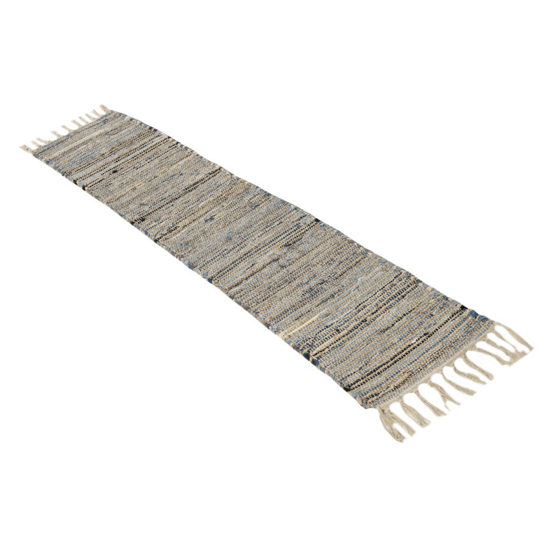 Holly-Rose Cotton Striped Indoor Rug, Table Runner 1'2" x 6'1"