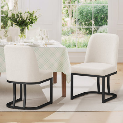 Chaises de salle à manger rembourrées avec pieds en métal