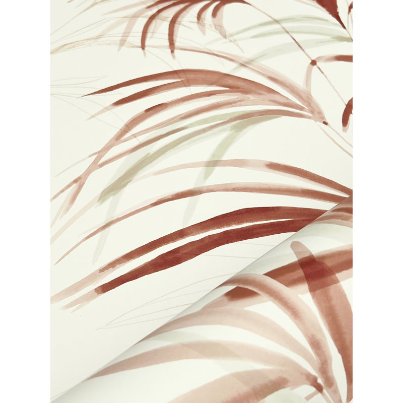 Papier peint Inky Warm Neutral Palms, Rouge