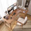 Bureau brun en bois massif en forme de L-108295807-108295805