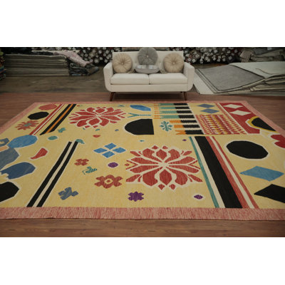 Tapis turc géométrique Kilim 10 x 13