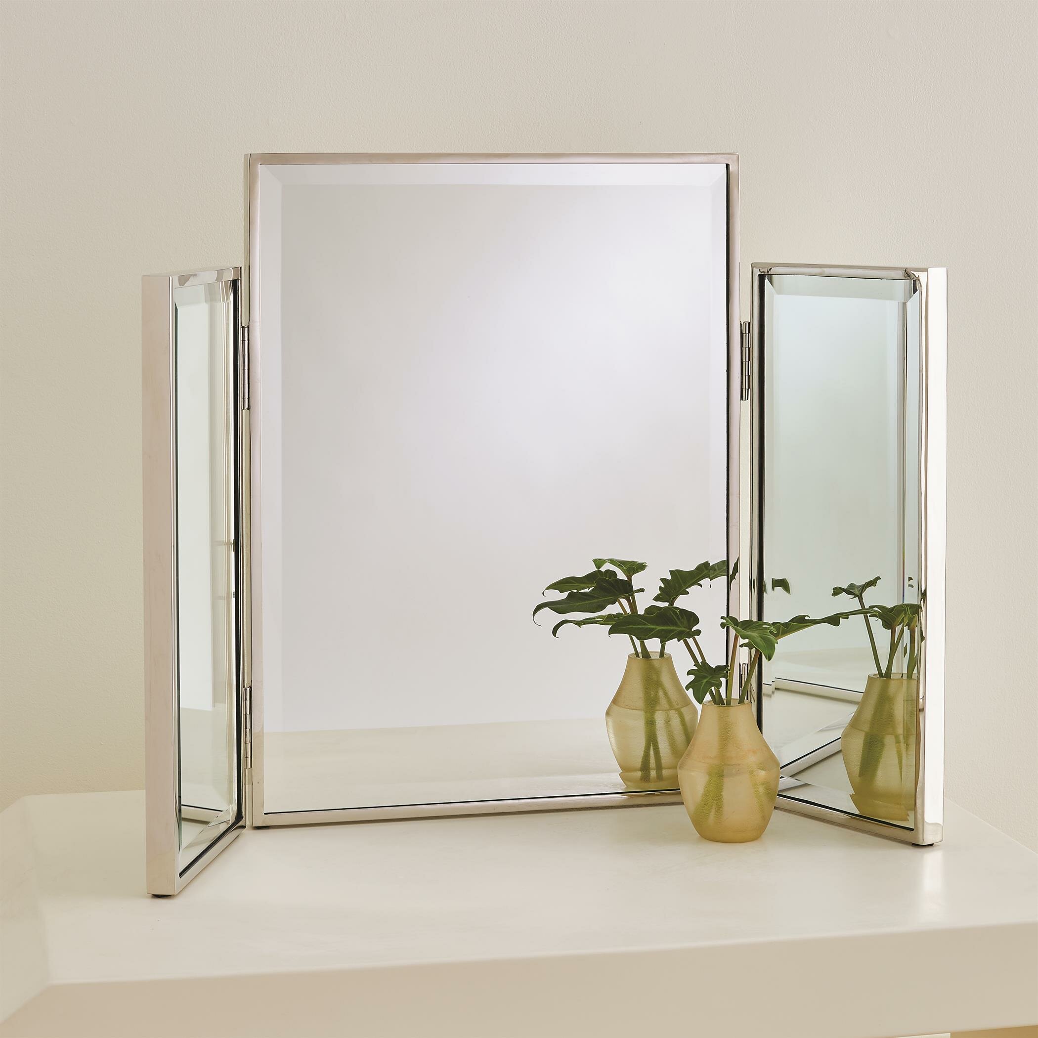 Global Views Tri-Fold Vanity Mirror-Nickel | Wayfair | Regale