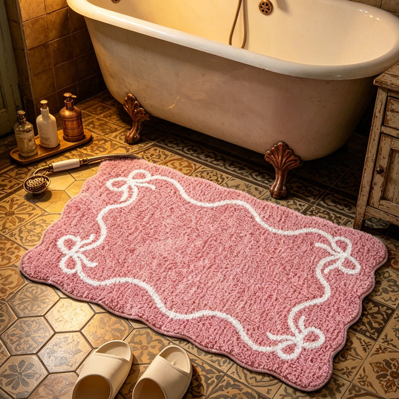 Tapis de salle de bain doux, pink