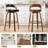 Swivel Bar Stools, 26.8'' Upholstered Counter Stool with Wood Back
