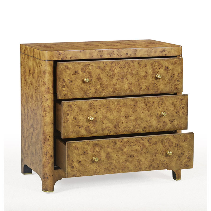 Roland 3 - Drawer Nightstand, Brown