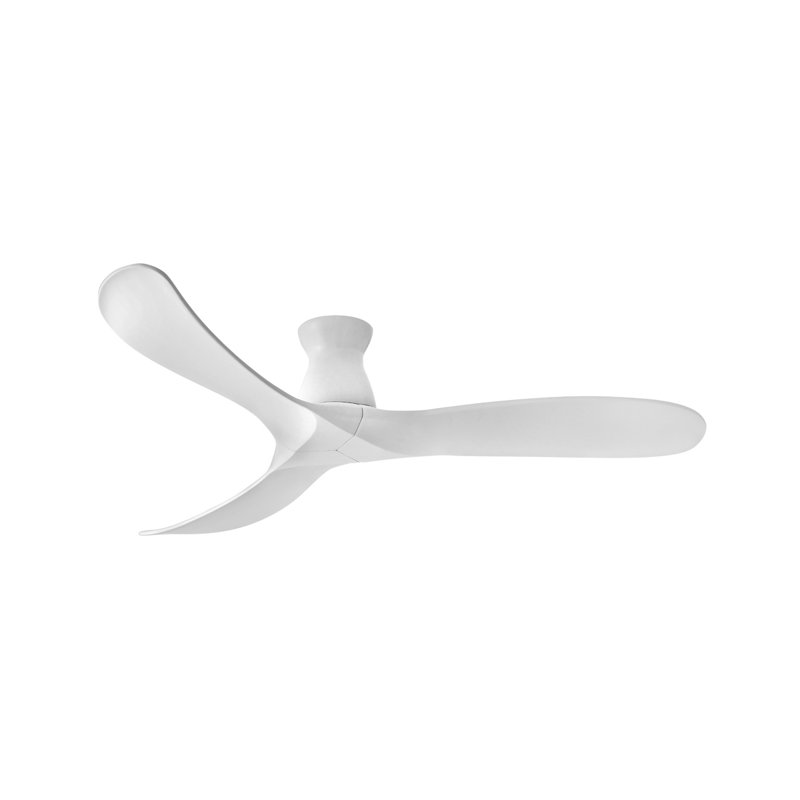 Swell 60" Indoor/Outdoor Flush Mount Smart Ceiling Fan with HIRO Remote, Matte White