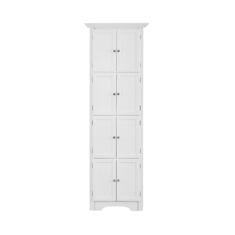 Grande armoire blanche à 4 tablettes à des fins de rangement - idéal pour le salon, la chambre à coucher, la salle de bain, la cuisine et le bureau