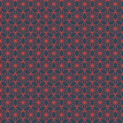 Red Art Deco Geometric Ark Peel & Stick Wallpaper N04104