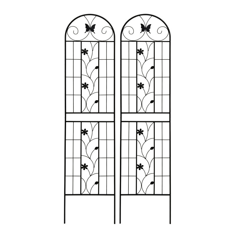 Support pour plantes d'extérieur antirouille de 86,7 po x 19,7 po à treillis métallique. Facile à installer pour les plantes de concombre et de petits pois. Assemblage, supports en jasmin, raisin