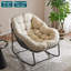 Chaise berçante surdimensionnée Papasan pour l'extérieur avec coussin moelleux, fauteuil de patio confortable, chaise berçante en osier pour balcon / porche / jardin, structure en rotin renforcé toutes saisons, support de 330 lb-2111635322-2099866248
