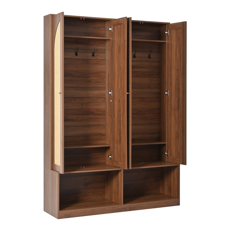 Sleek & Chic Modern Hall Tree, Brown