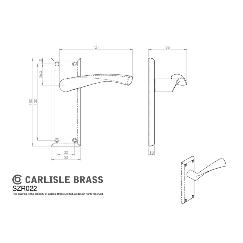 Venti Latch Door Handle, Satin Nickel