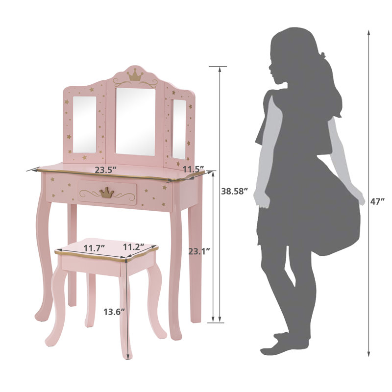 Valerie Kids Vanity Set with Mirror