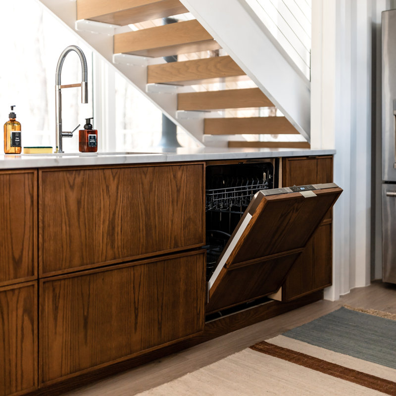 ZLINE Tallac Series 3rd Rack in Custom Panel Ready 24" 51 dBA Built-In Button Control Dishwasher with Stainless Steel Tub