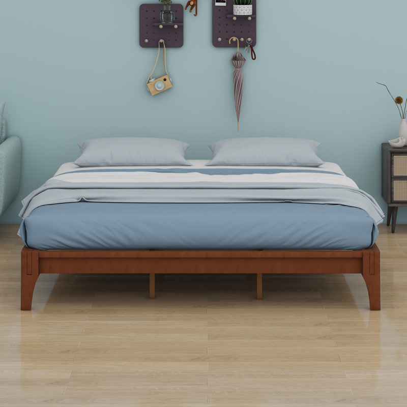 Bamboo Wood Platform Bed Frame, Brown