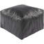 Pouf carré en cuir véritable 22 "Emily