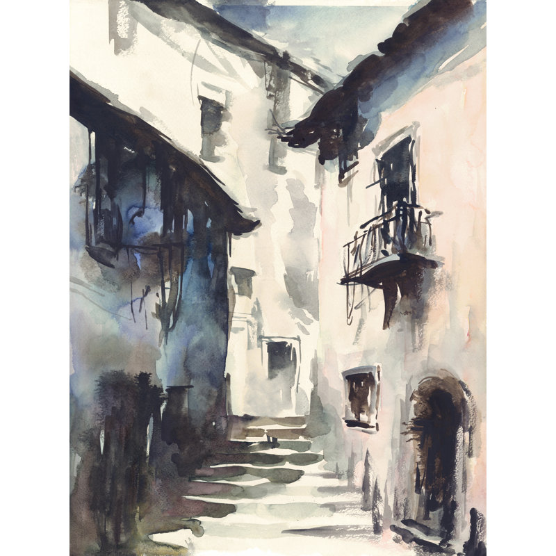 Street In Italy I Print by Janice Sadler, 32" H x 24" W x 1.5" D, Glass Coat