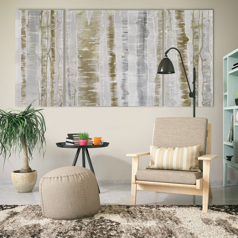 « pré brume », image multi-pièces sur toile tendue, H 24 po x l 48 po x P 1,5 po