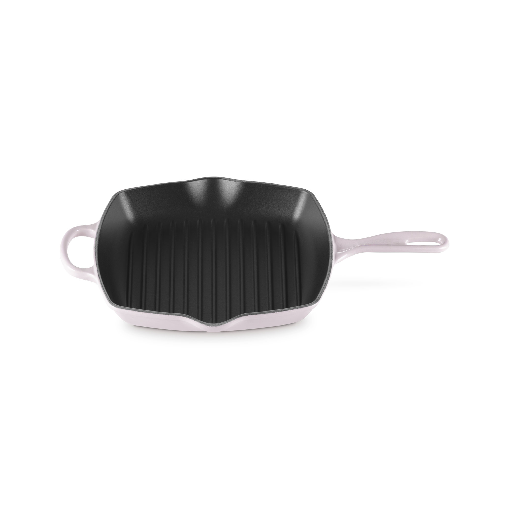 Le Creuset Enameled Cast Iron Signature 10.25" Square Skillet Grill, Shallot/Black