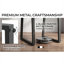 Ensemble de 2 chaises d'appoint classiques en similicuir noir avec structure en fer pour salle à manger ou bureau, style carré moderne