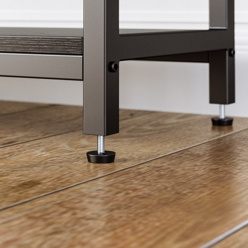 Console Table with Power Outlets, 33" H x 55" W x 13.8" D, Rustic Brown