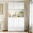 Kitchen Pantry Cabinet with Charging Station, Adjustable Shelves and Rolling Drawers