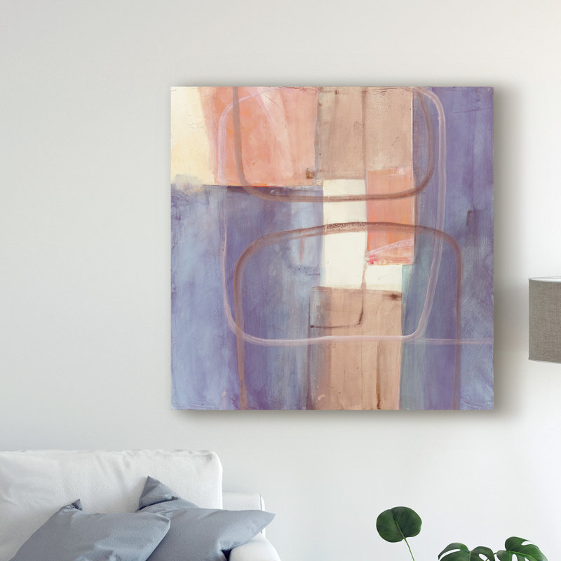 « passage ii rosé mauve », reproduction de peinture à l’acrylique sur toile tendue, H 14 po x l 14 po x P 2 po