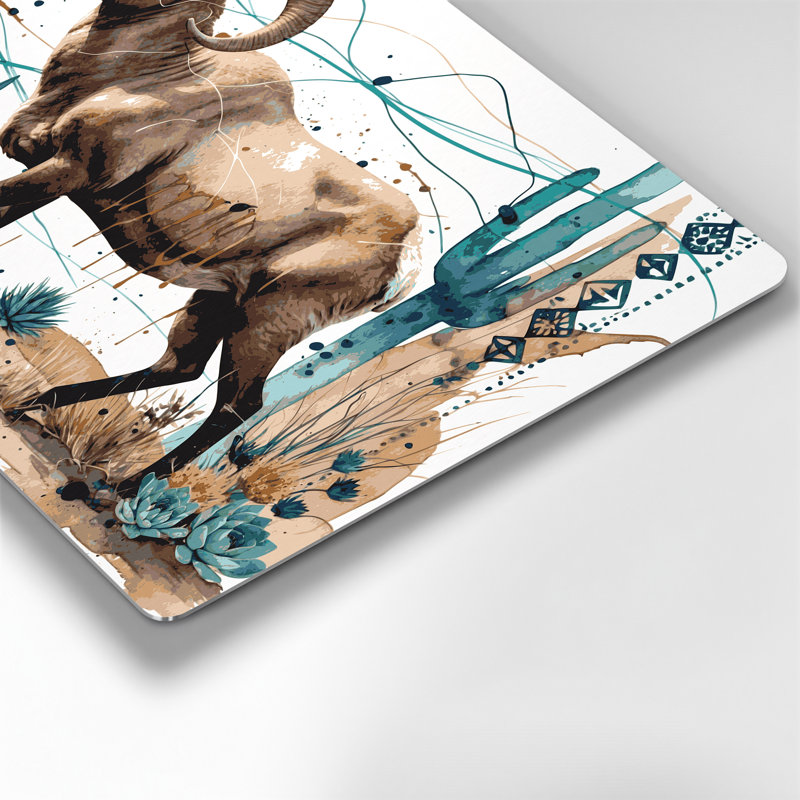 «Southwestern Cowboy Desert Animal» 65, art mural en métal beige, H 20 po x l 24 po x P 0,05 po