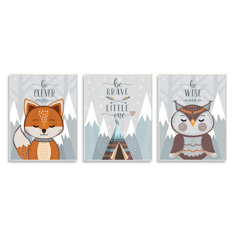Be Be Clever Brave And Wise, H 15 po x l 10 po x P 0,5 po, Plaque murale