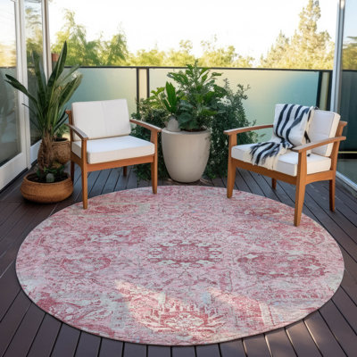 Tapis rose lavable intérieur / extérieur Geneva 