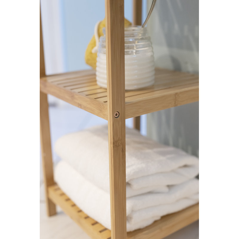 Aaliegha Solid Wood Freestanding Bathroom Shelves
