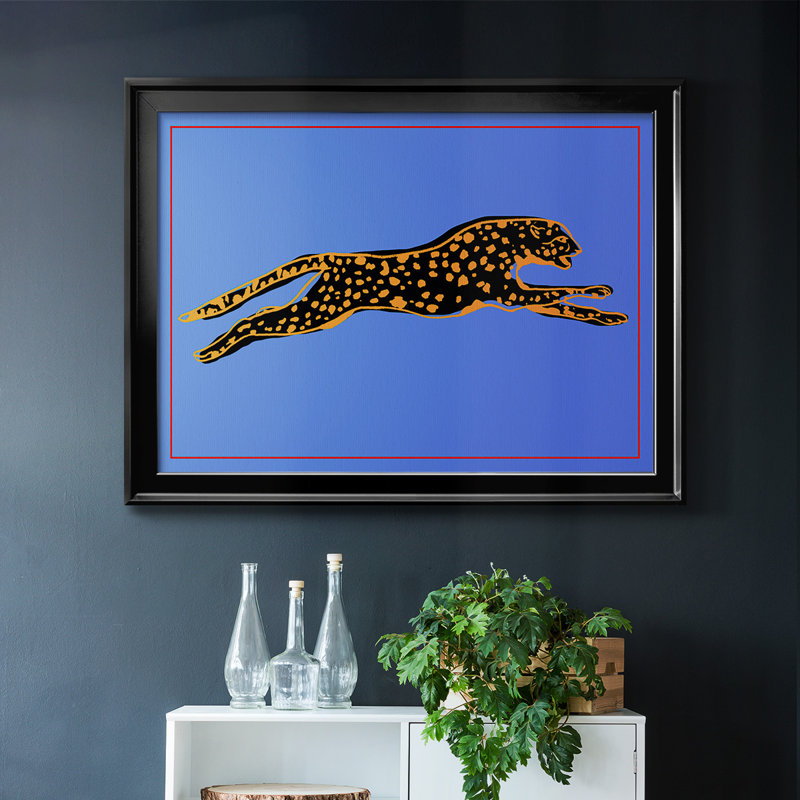The Wild Leopard II, reproduction d'art sur toile, H 30 po x l 44 po, Noir