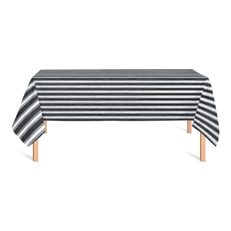 Schulenburg Striped Tablecloth, Black