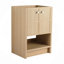 Meuble-lavabo autoportant, 2 portes à fermeture douce, chêne, contreplaqué (à l'exception du lavabo)-115688442