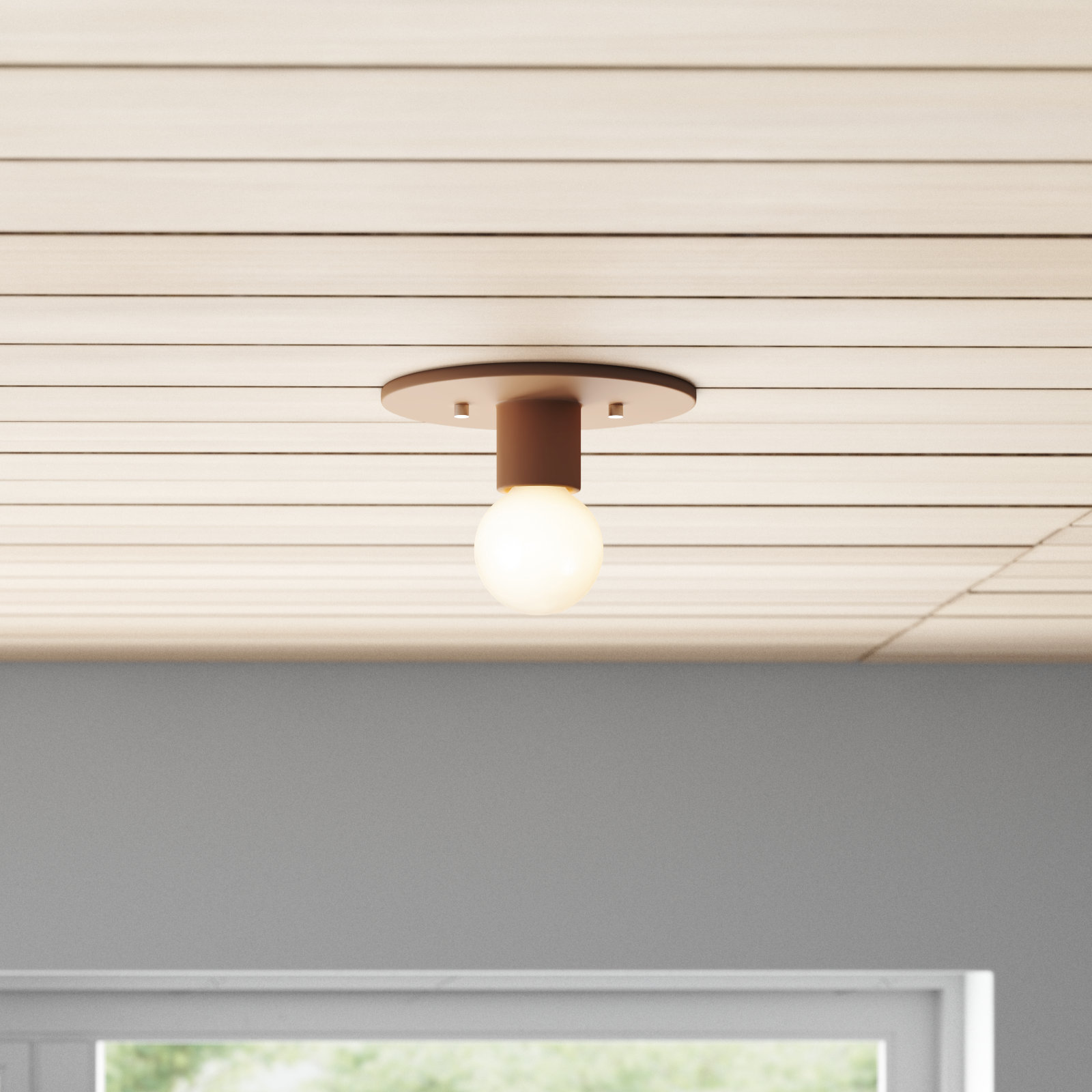 Ambrette 5" Single Light Flush Mount, Adobe