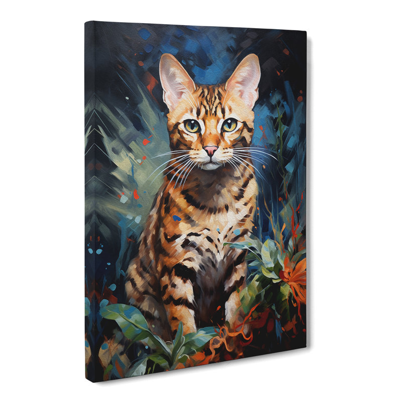 Bengal Cat Action Painting No.2 - Print, 60cm H x 40cm W x 3cm D