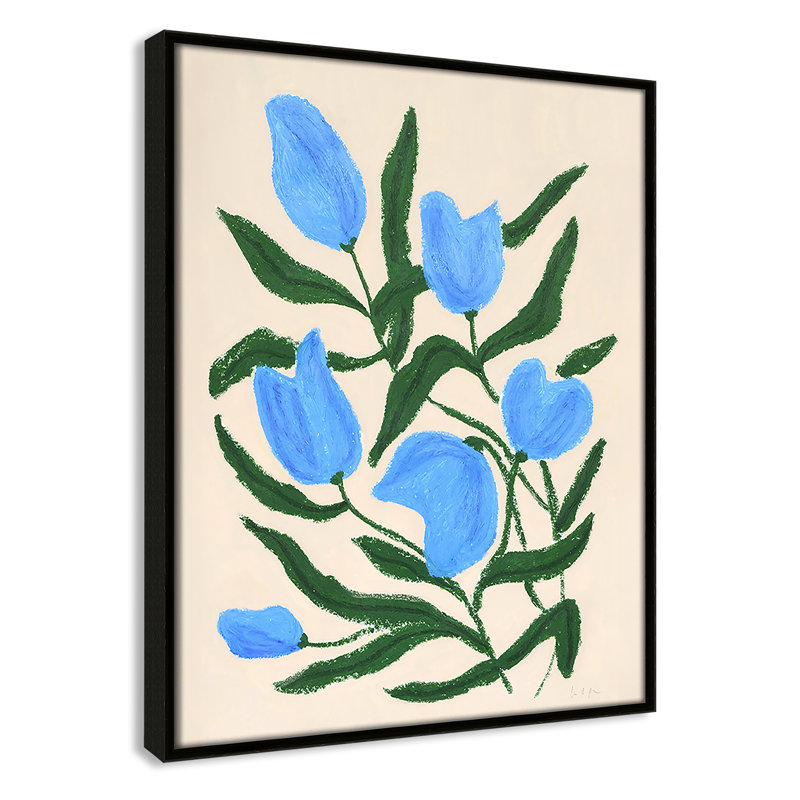 «Colette Blue Tulips Print» par Camilla Bergqvist, Espresso, H 15,5 po x l 12,5 po