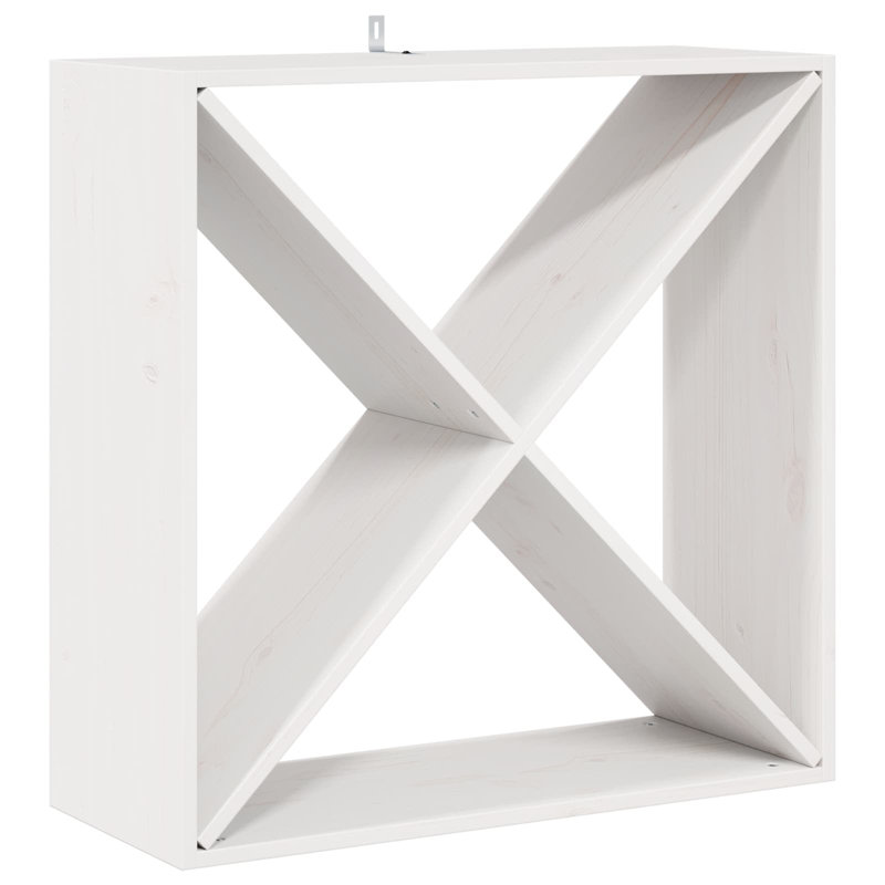 Solid Wood Open Shelving Wine Bottle Rack, White