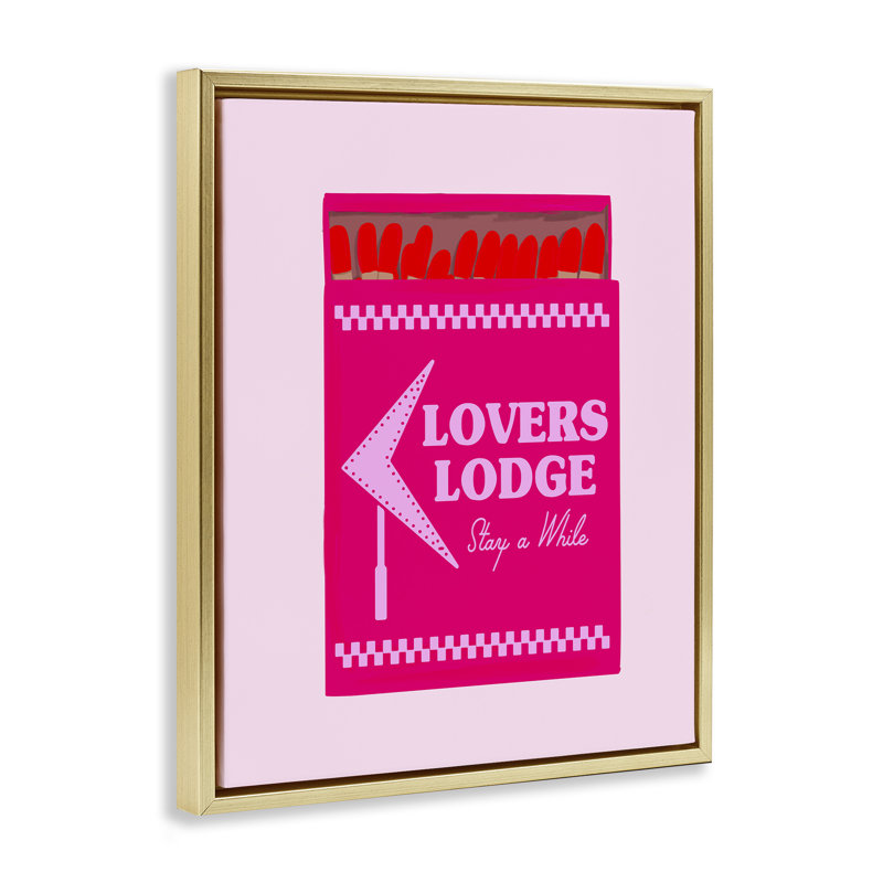 Cadre flottant Lovers Lodge Matchbox, design par Cherrywood Lane, H 21 po x l 17 po, Cadre flottant métallique doré
