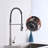 Stainless Steel Kitchen Faucet In Brushed Nickel - Single Handle Spring High Arc, Pull Down , To Fracture Modern Deformation And Tarnish-1005785102