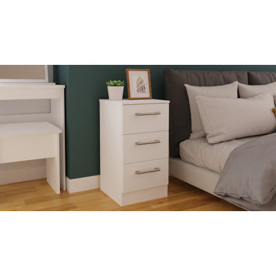 Fully Assembled Lebling 3 DrawerÂ Bedside Table