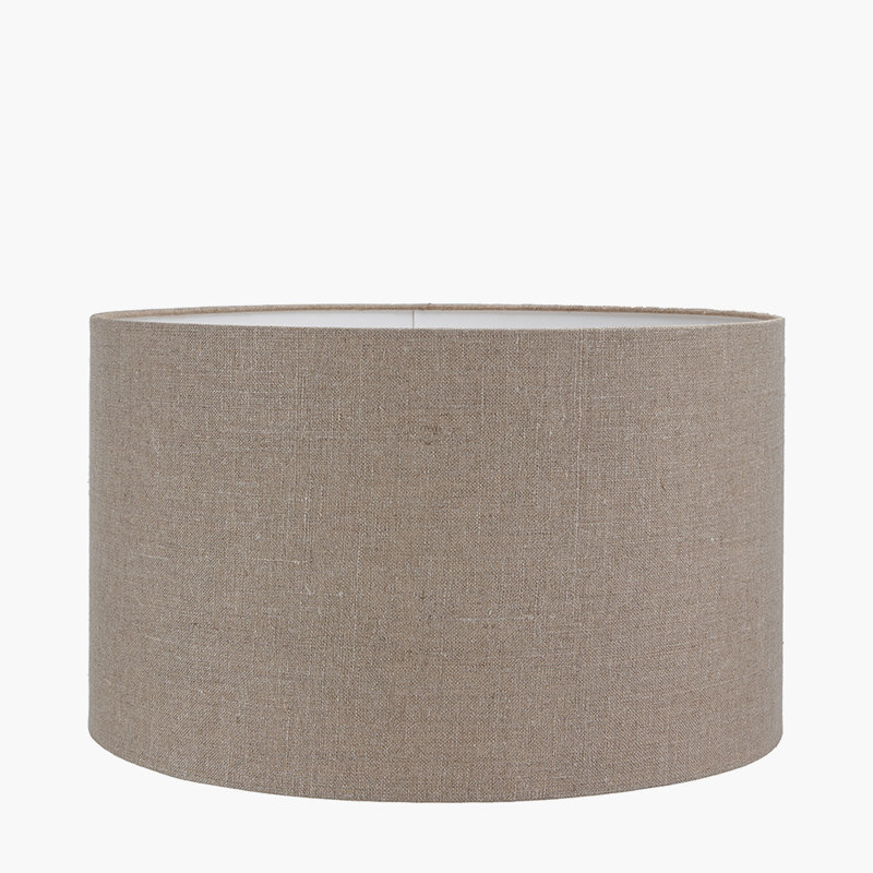 Edward 30cm H Linen Drum Lamp Shade ( Slip-On ), Brown