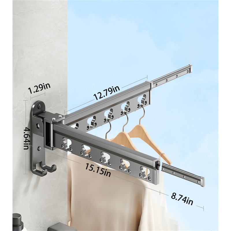 Flexihang Wall-Mounted Retractable Clothes Rack