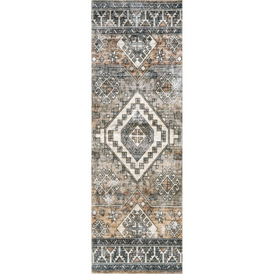 Bowie SpinClean Machine Washable Tribal Pattern Area Rug